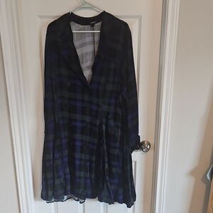 Torrid Blue and Black Plaid Midi Dress